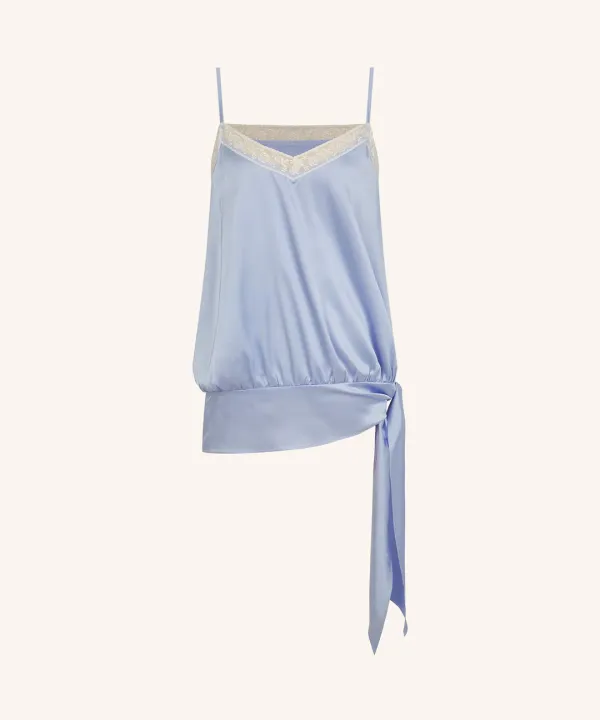 Satin Lace Strap Sleeveless (Sky Blue)