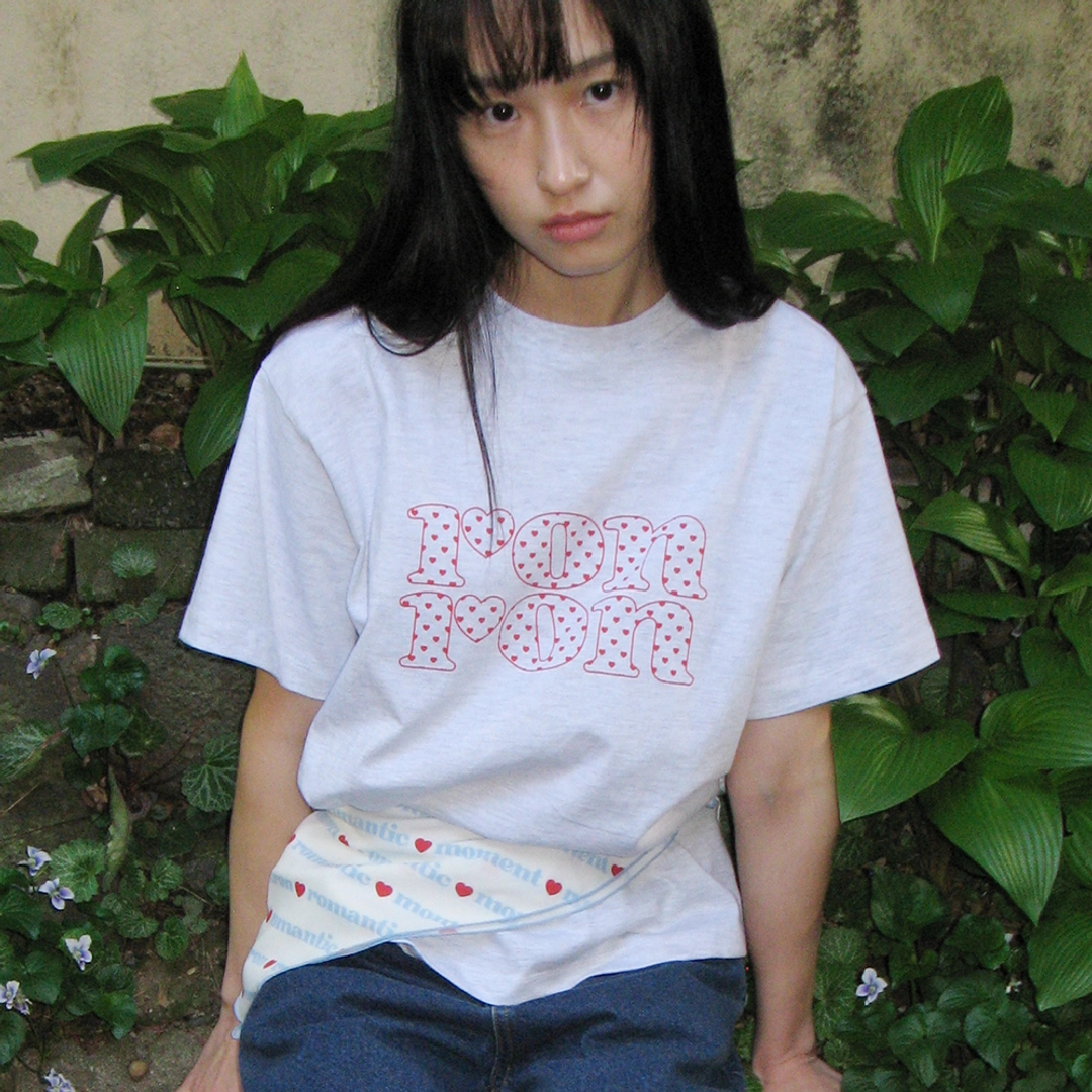 론론 HEART LOGO BASIC FIT T SHIRT WHITE MELNAGE 상품 이미지 2