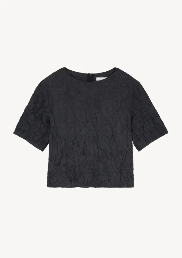 Raw Crumple Top in Charcoal