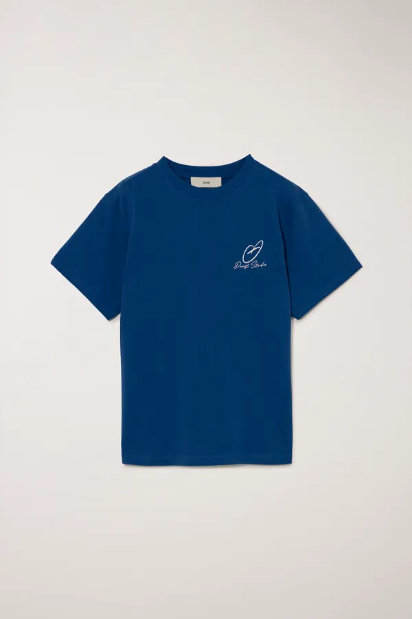 UNISEX HEART D LOGO T-SHIRT DEEP BLUE