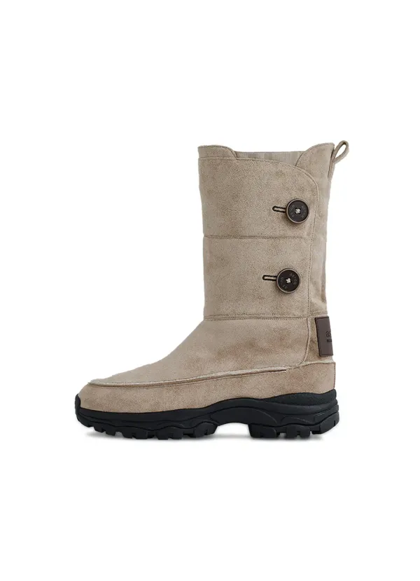 [AS\"ON X NEGATIVETHREE] BUTTON UGG BOOTS / BEIGE