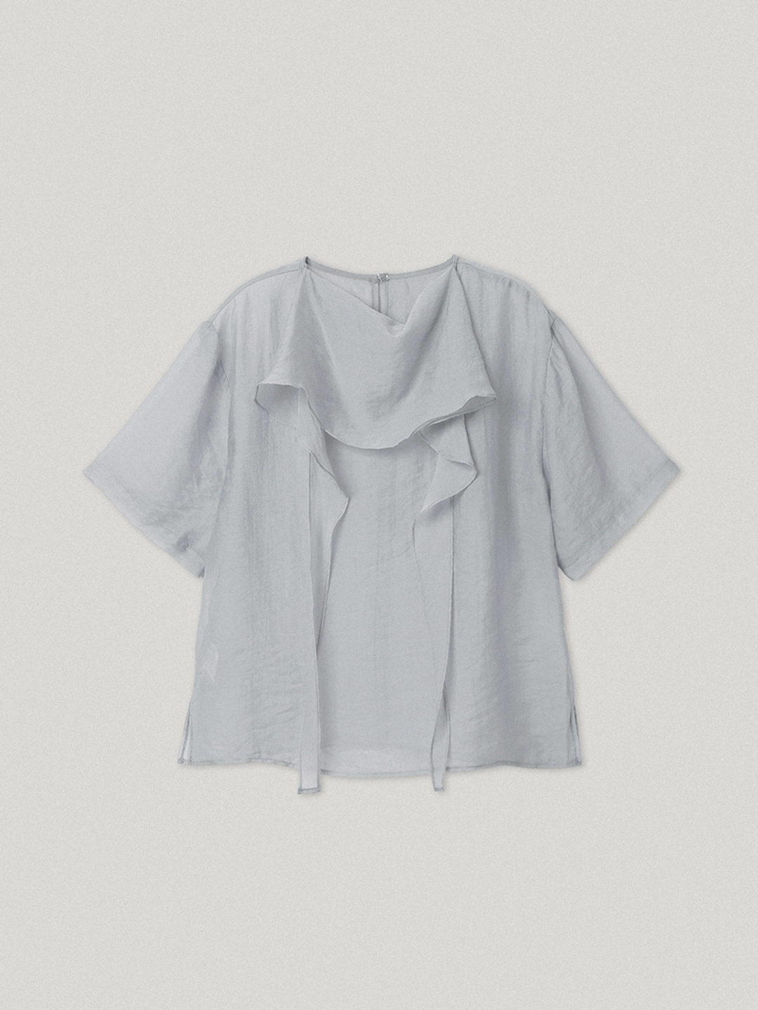 Biselle Scarf Blouse Light Gray