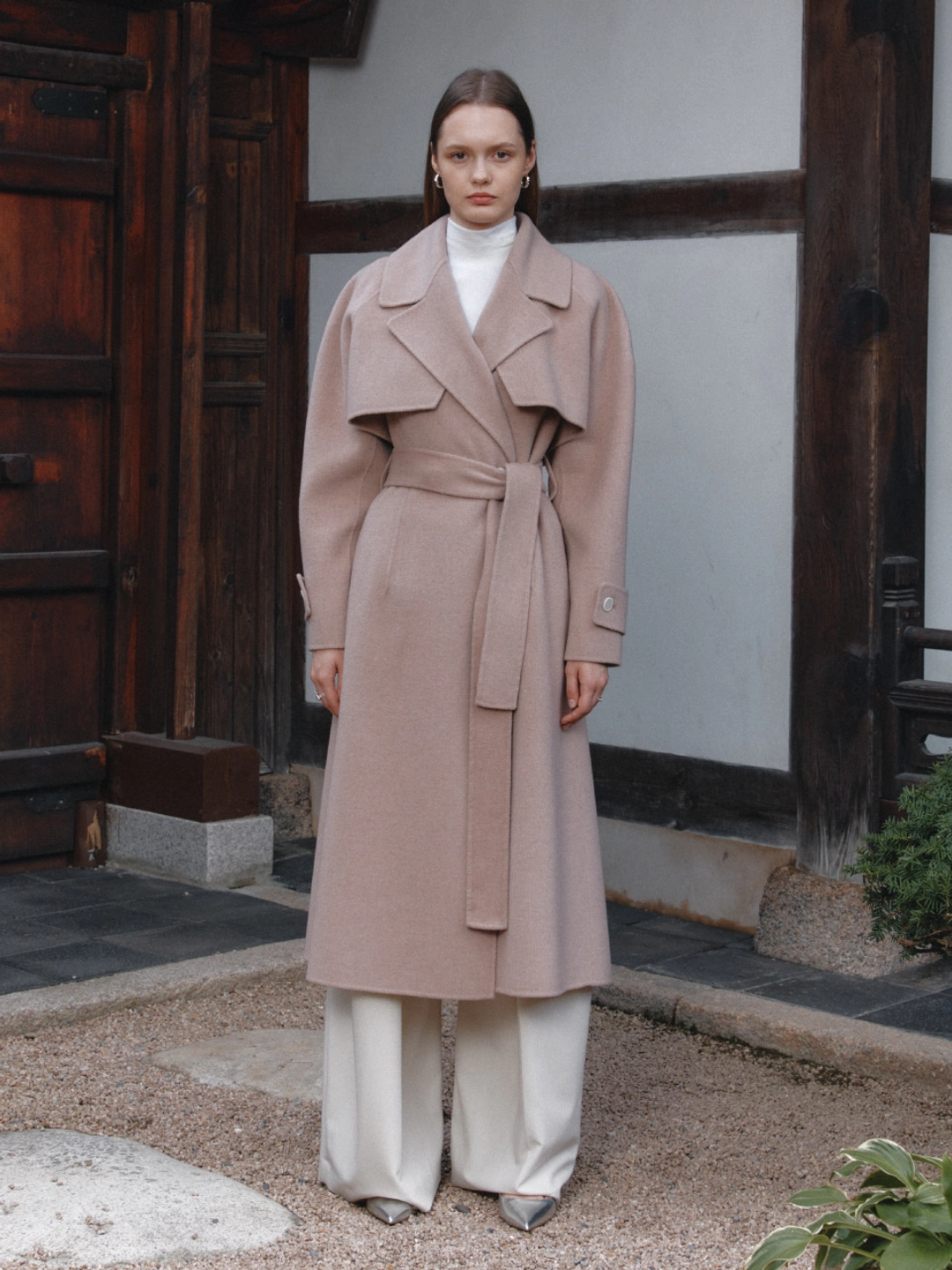 뮤제 [REFURB] DIANA Merino Wool Handmade Trench Coat_Pink Beige 상품 이미지 2