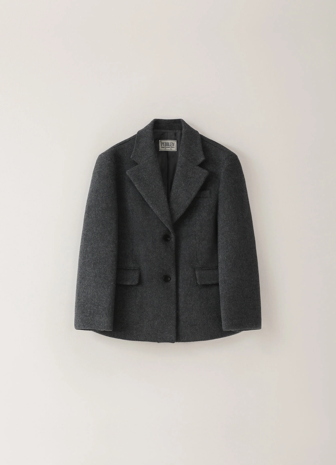 페블엠 2ND / Wool Collar Oversized Jacket - Charcoal 상품 이미지 1