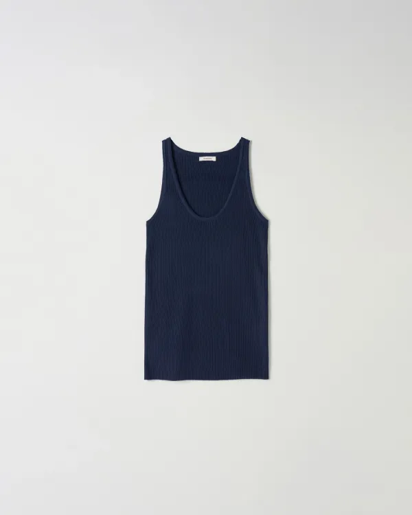Ribbed Sleeveless [NAVY]