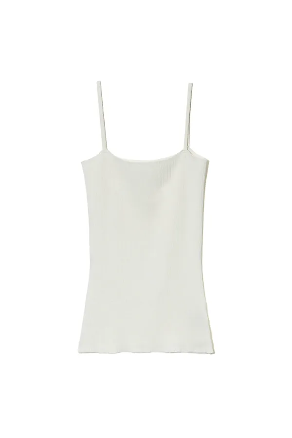 Ribbed knit top_ivory