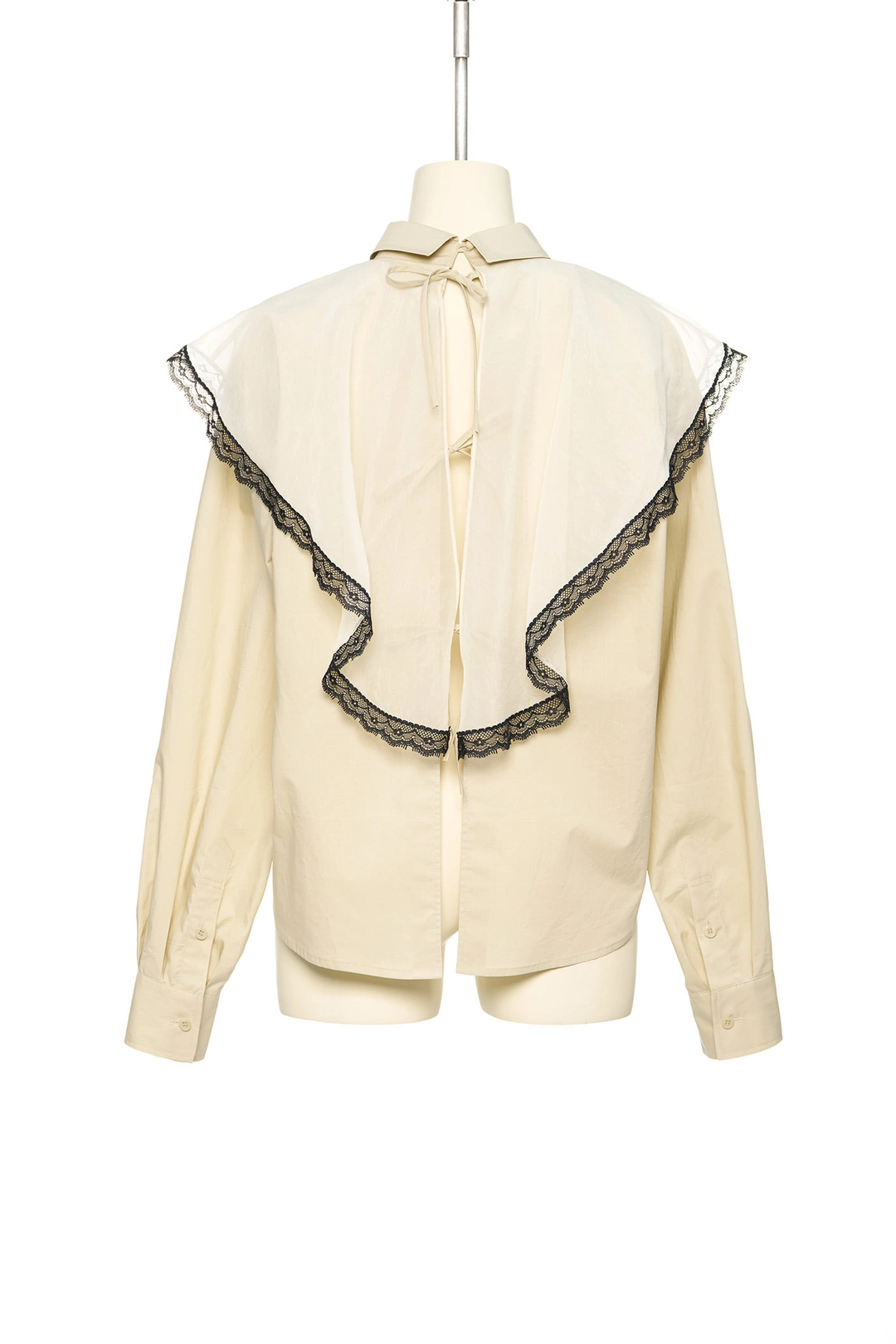 푸쉬버튼 FW25 UNDERLINE BEIGE SCARF LAYERED SHIRT 상품 이미지 3