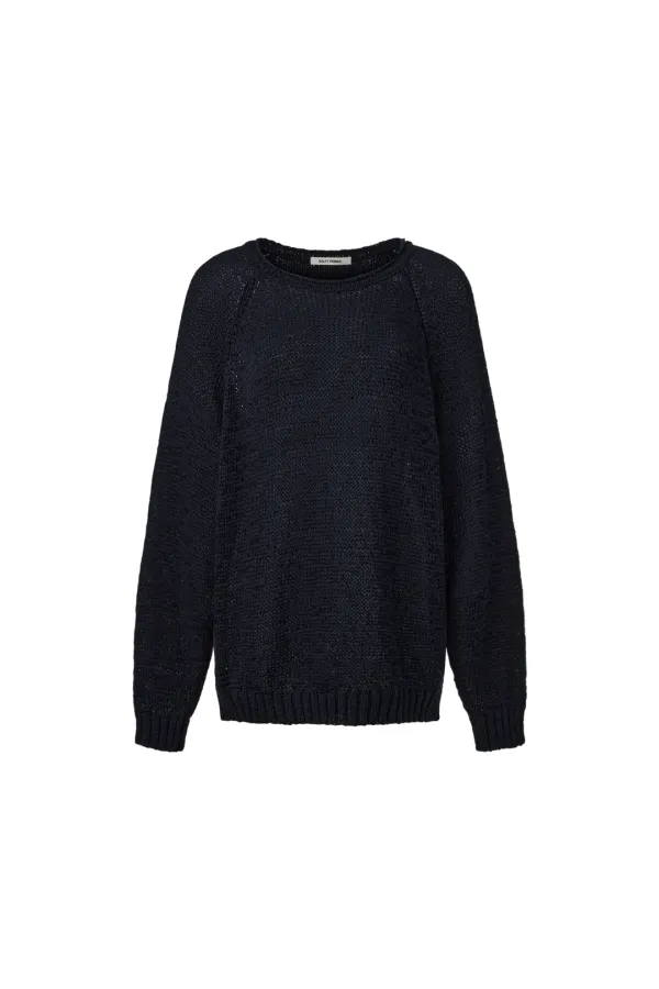 TAPE YARN LOOSE-FIT KNIT [NAVY]