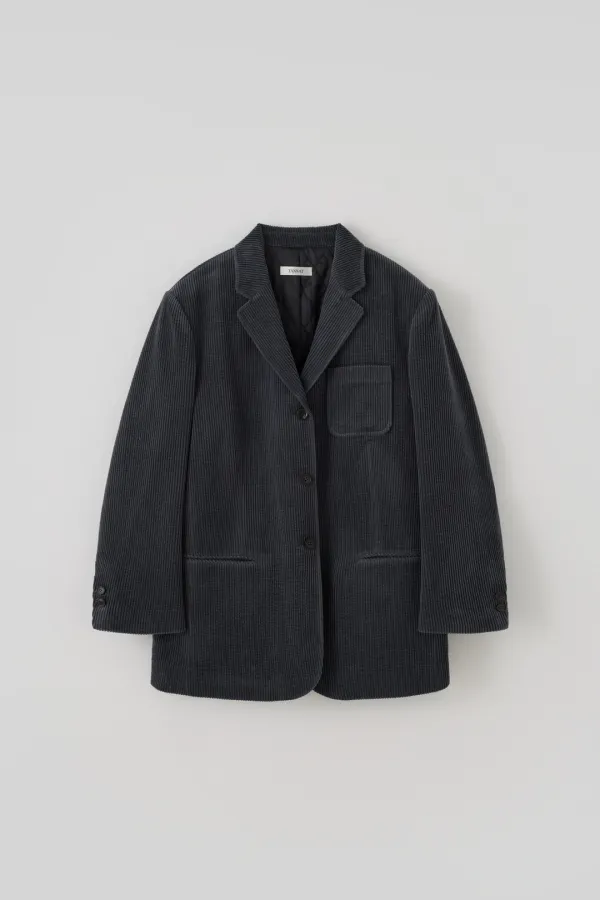 T/T Marlow corduroy long blazer (gray)