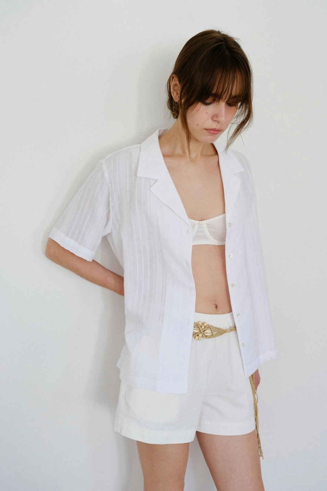 더릴 Beach Open Collar Shirt_Ivory 상품 이미지 2