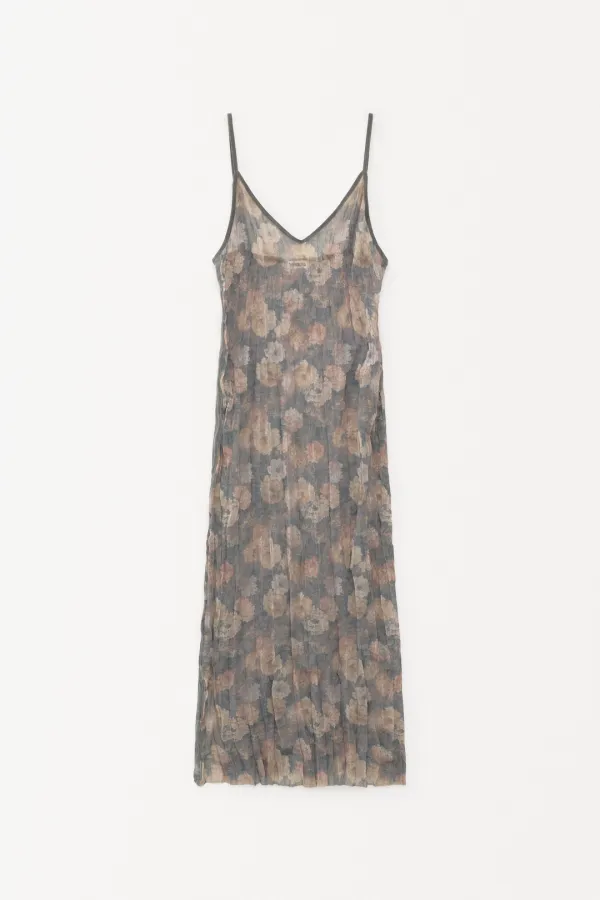 Bloom Printed Mesh Dress smoke lavender