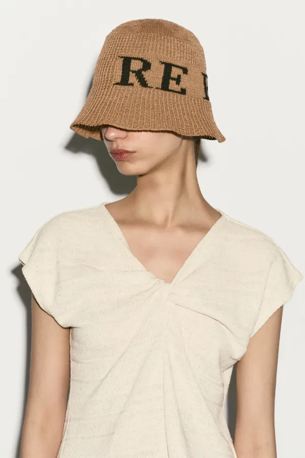 LOGO BUCKET HAT BEIGE