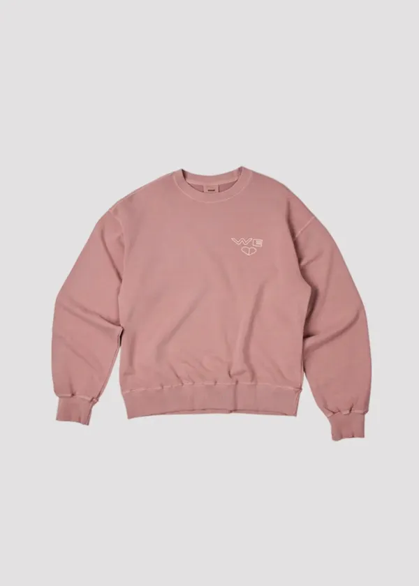 PIGMENT DYEING SWEAT LOVE LOVE LOVE PINK