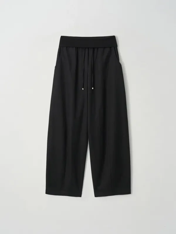 folded banding pants (black)