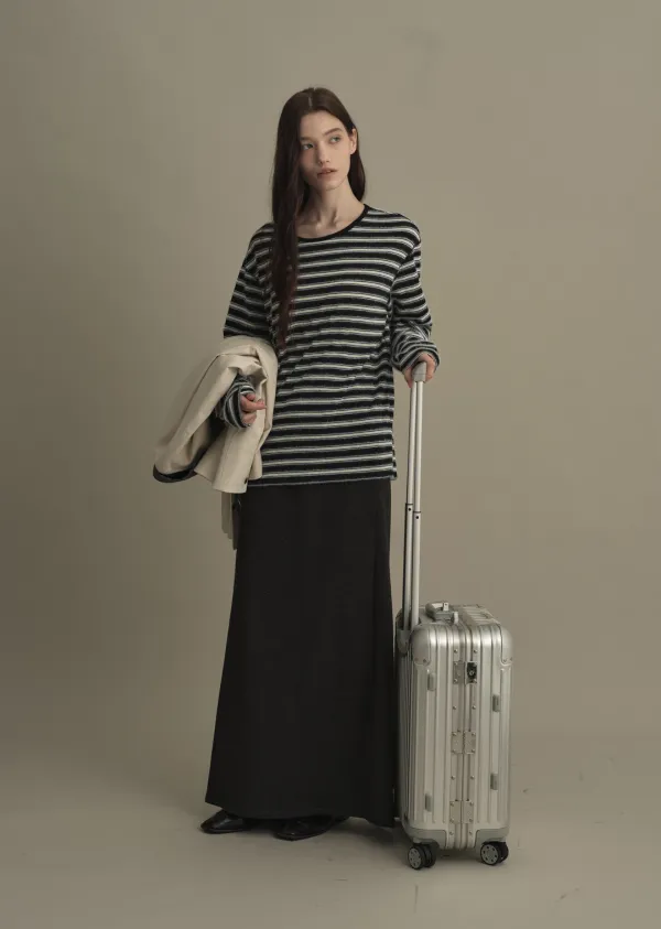 SOFT BRUSH STRIPE TOP (blue stripe)