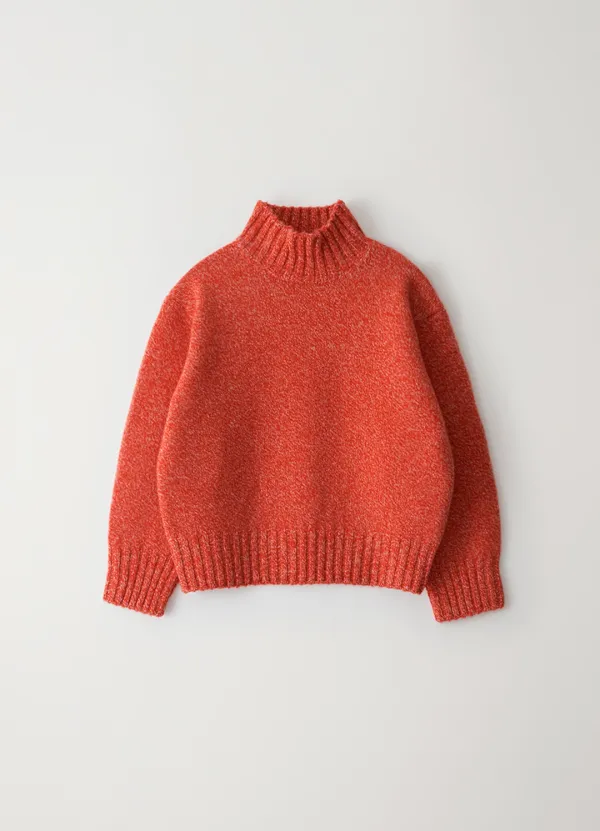Boyfriend turtle neck sweater (Red and white)