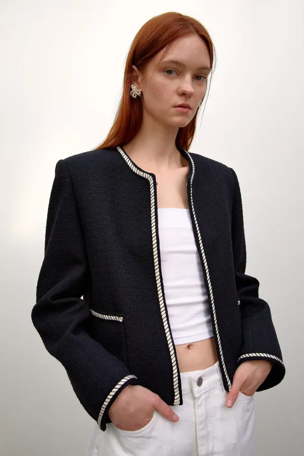 Dion tweed jacket_black