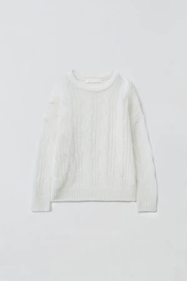 SHEER ROUND OVER KNIT_WHITE