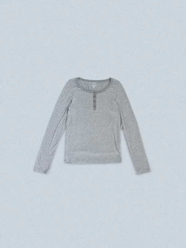 ESSENTIAL HENRY TEE [ GRAY ]