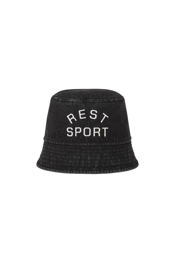 DENIM BUCKET HAT - BLACK