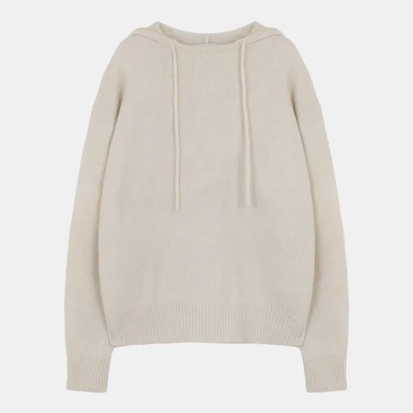 hoodie wool sweater (ivory)