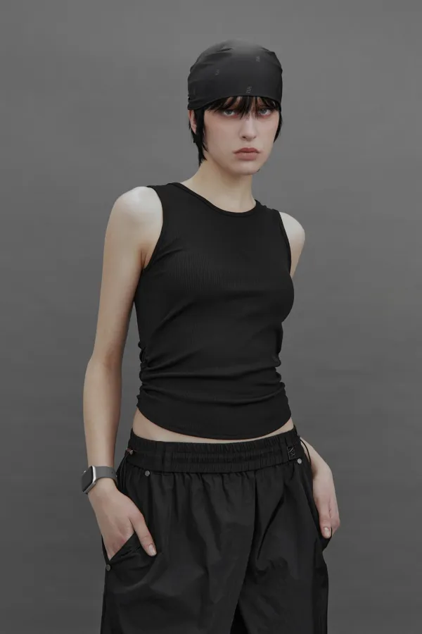 TMB Active Back-Layer Sleeveless Top [ Black ]