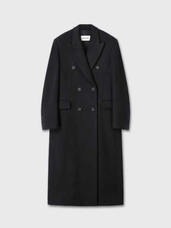 (W) SOFT WOOL ALPACA DOUBLE-BREASTED COAT_ BLACK