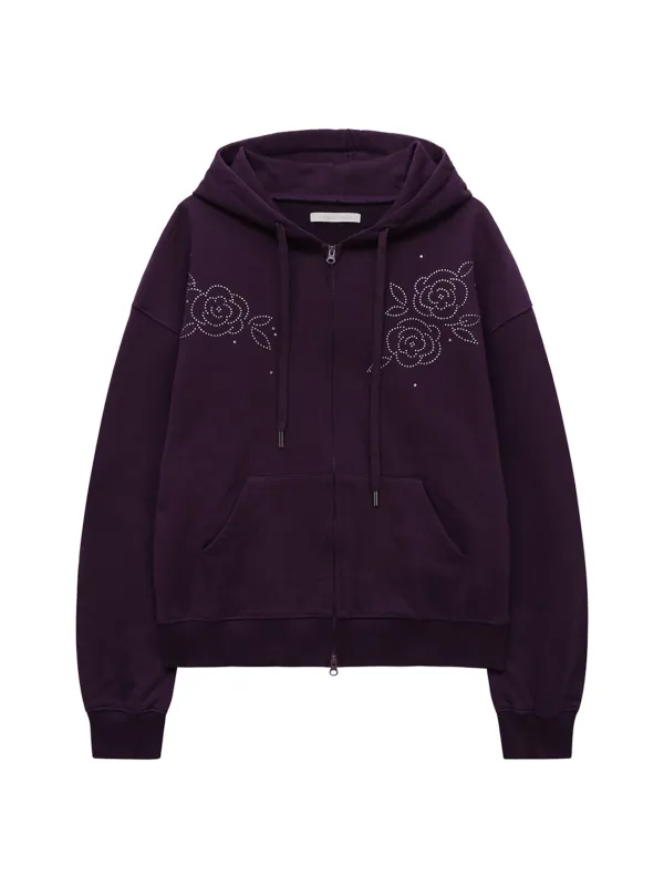 ROSE HOODIE ZIP-UP (PURPLE)