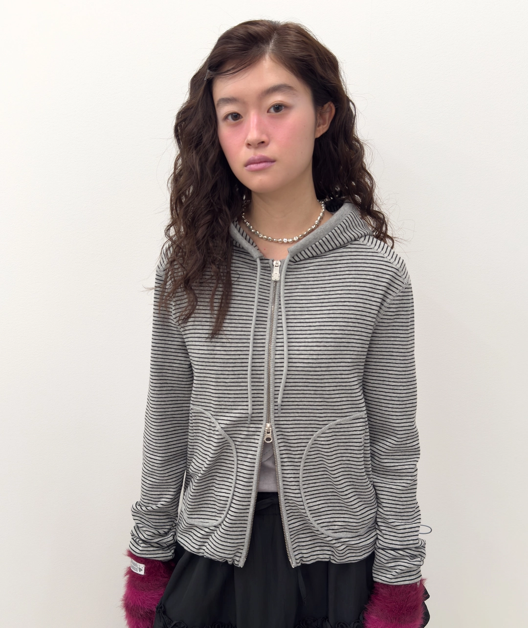 타입서비스 [2차] Striped Pocket Zip Hoodie [Gray] 상품 이미지 2