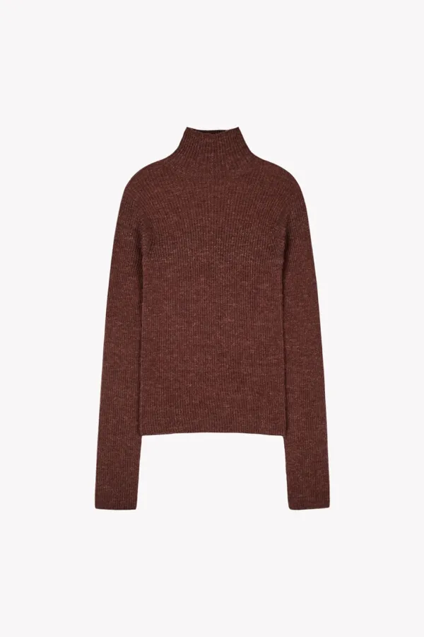 Coze Alpaca Rib Mock Knit (Brown)