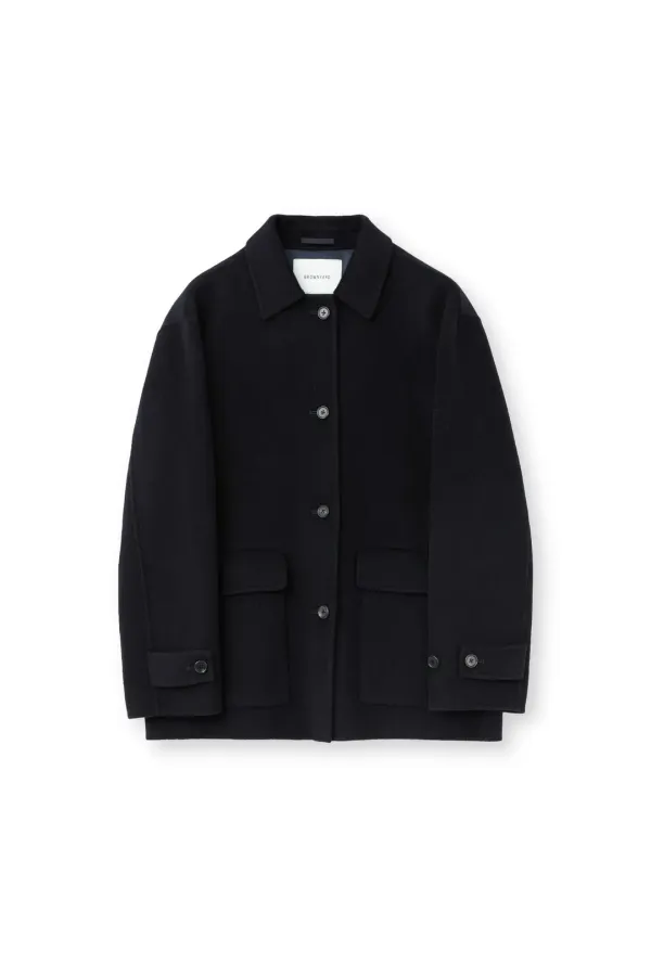 W Handmade Half Coat, Dark navy
