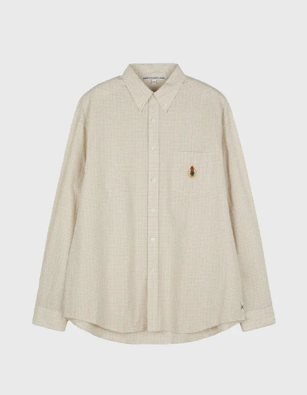 CREST WASHED CHECK SHIRT / Ivory