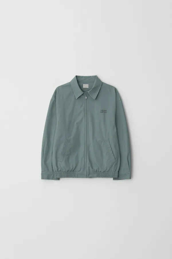 Hand-Embroidered Washed Jacket (dark green)