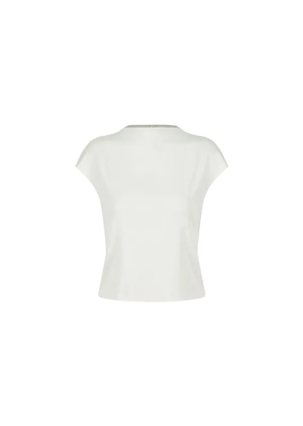 Jersey Mock Neck Top, Ivory