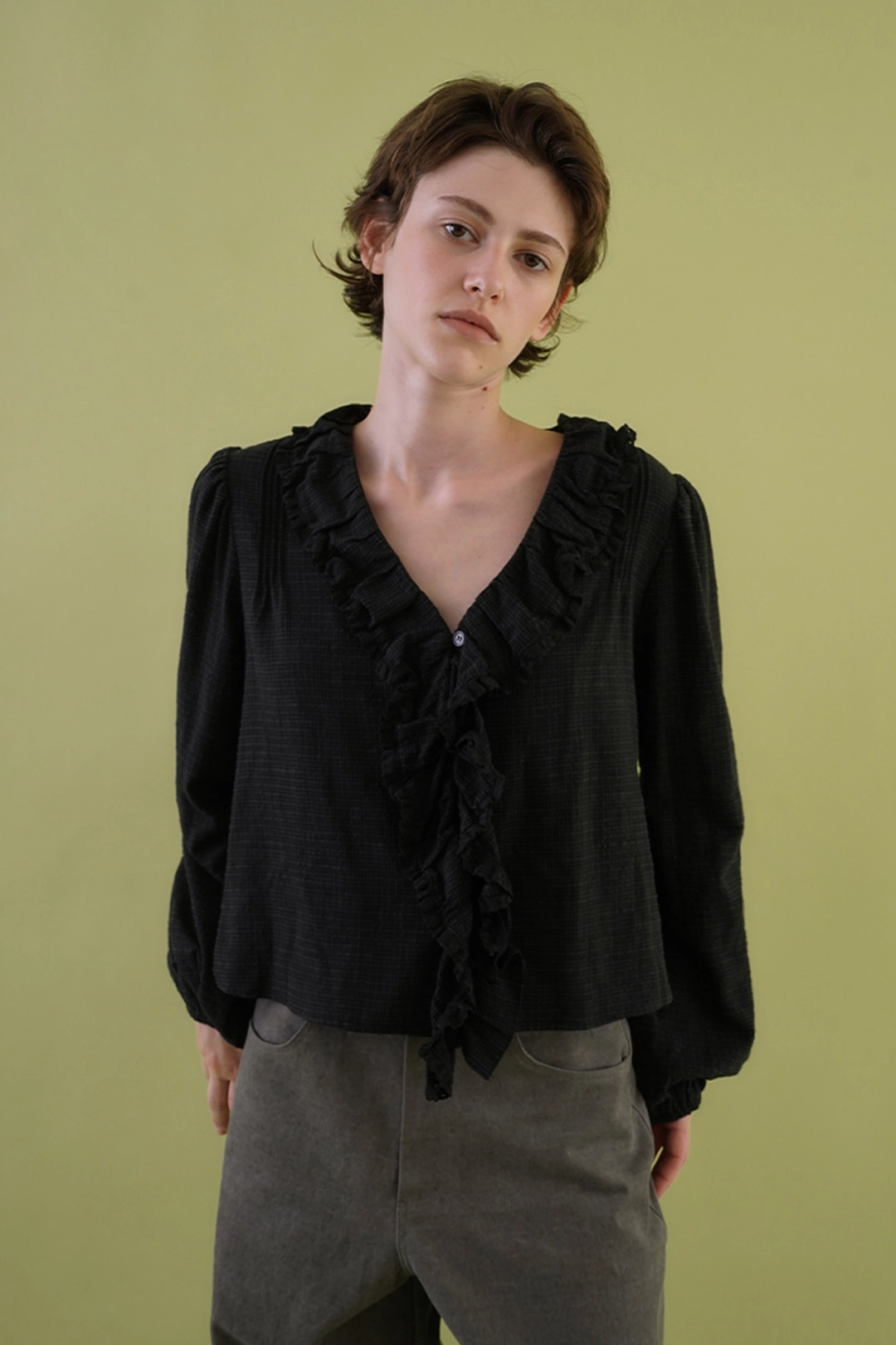 위드아웃썸머 Elen ruffle blouse 상품 이미지 2