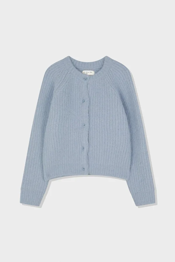 snug heavy cardigan - blue