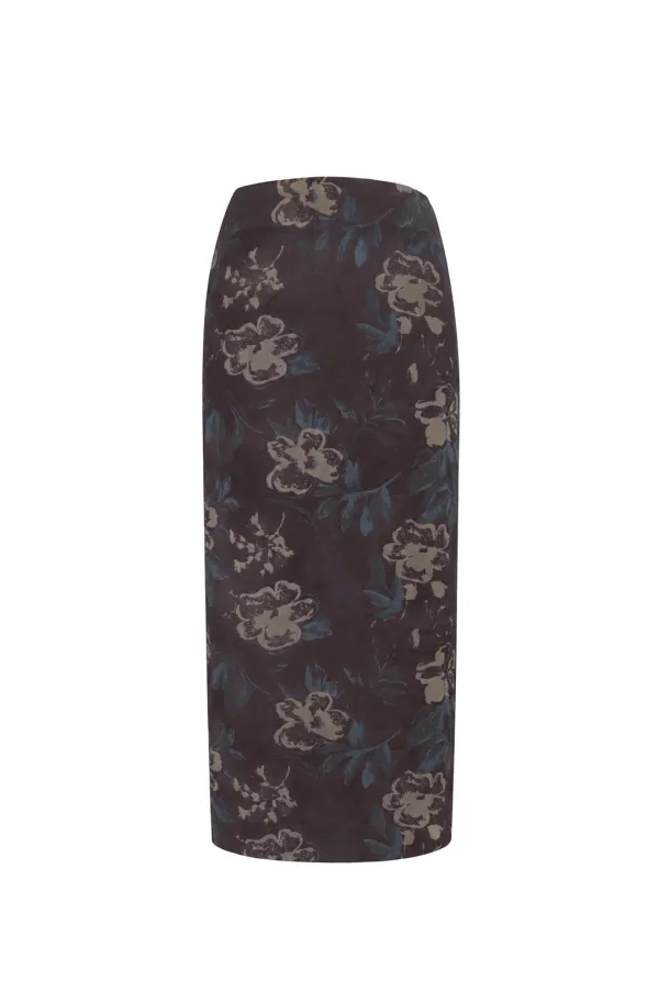 SLIT LONG SKIRT (BROWN) - poko.fosca