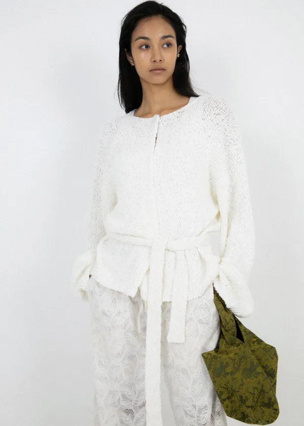 Natural belt cardigan (화이트)