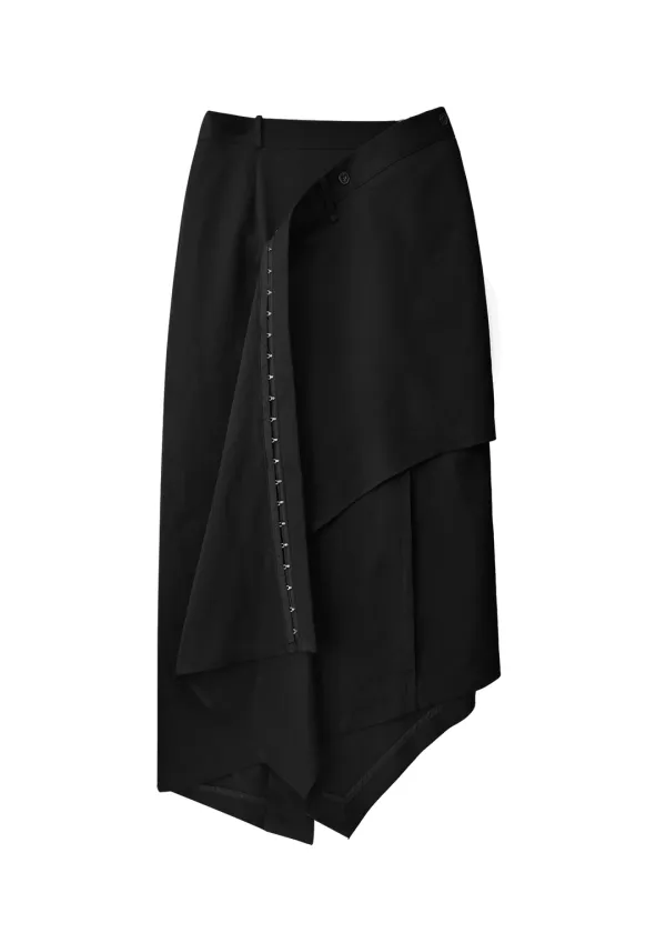 [3RD] UNBALANCED DRAPE SKIRT, BLACK