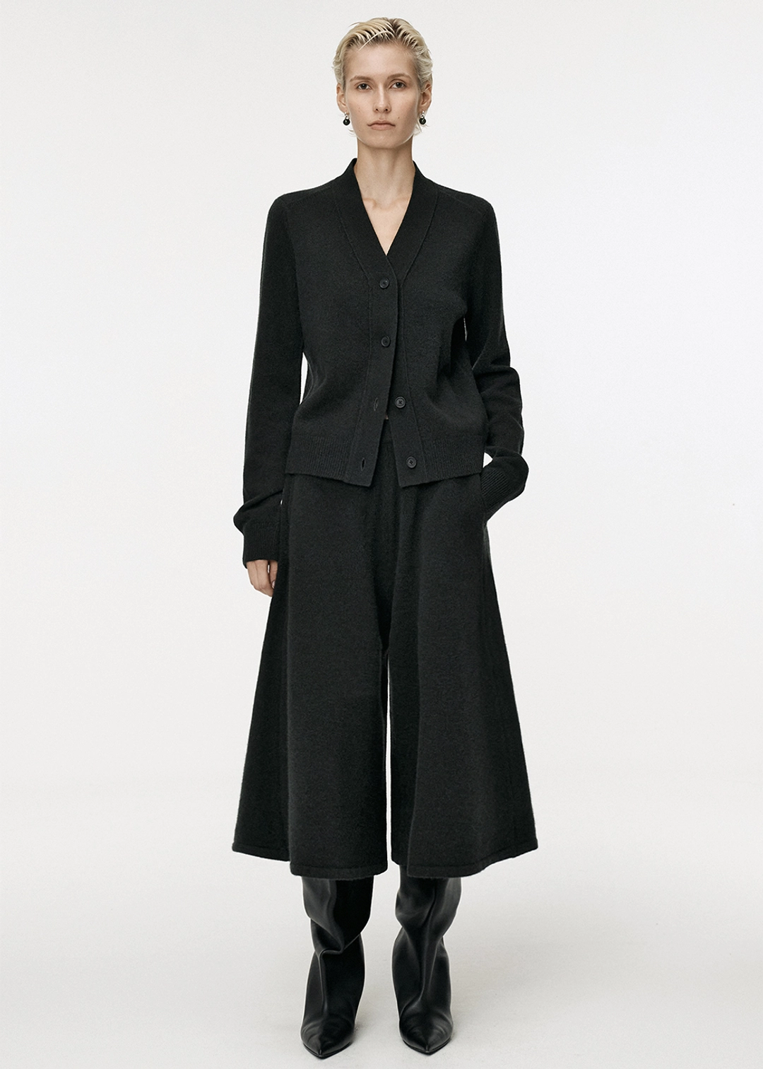 우마뭉 Wool cashmere flared pants_Moss green 상품 이미지 2