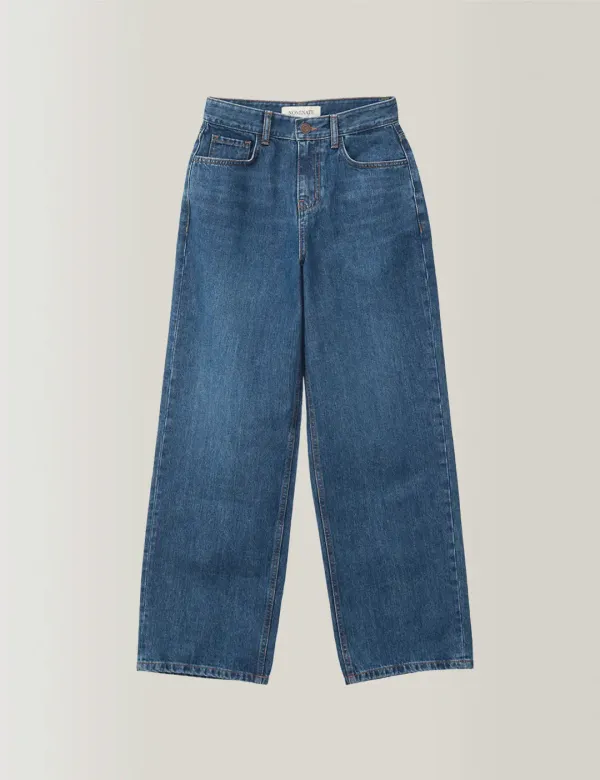 Italy Classic Fit Denim Pants (Blue Mud)