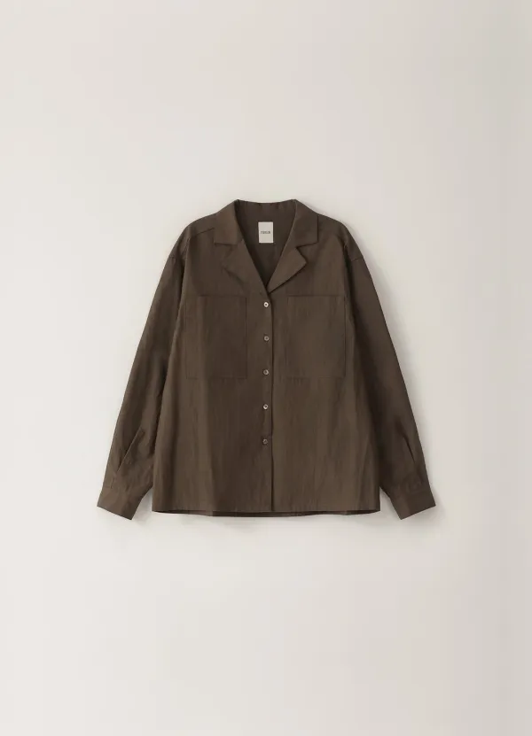 [Limited] Pigment Two-Pocket Shirt - Brown