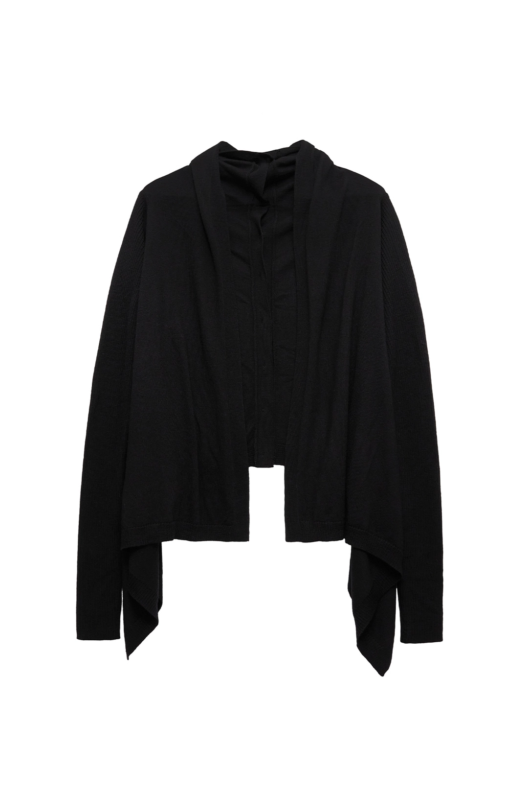 와이이이엘 DRAPED BUTTON-DETAIL OPEN CARDIGAN BLACK 상품 이미지 1