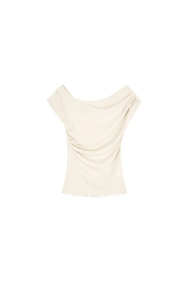 [2nd] Off Shirring T-shirt