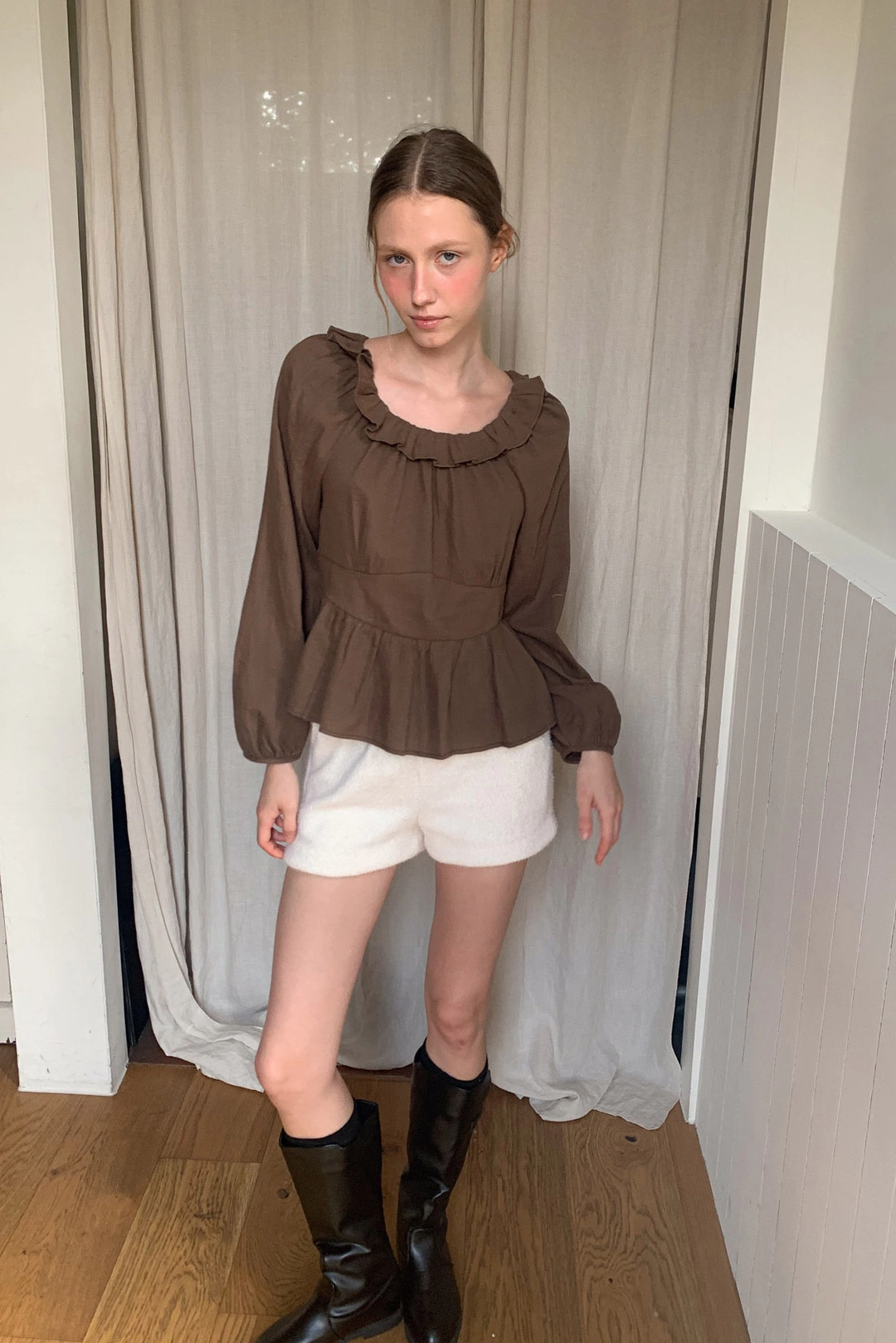 리리수 Maree Blouse / Brown 상품 이미지 1