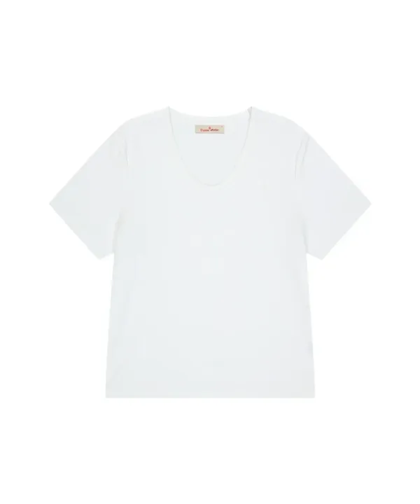 A3508 에센셜 U넥 티셔츠_White