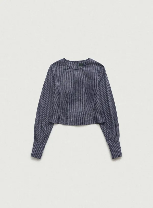 Linea Cropped Blouse_Navy