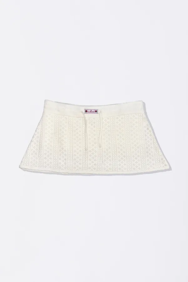 Eyelet Knit Skort Ivory