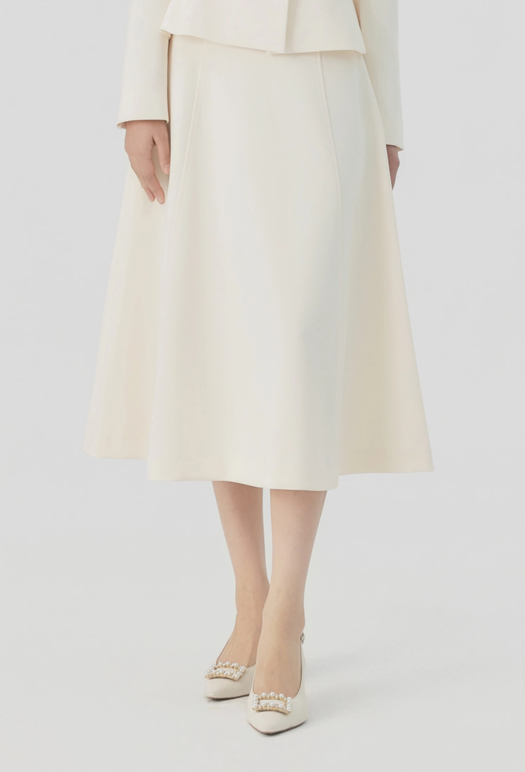 그레이스유 Sienna Flare Skirt (Cream) 상품 이미지 1