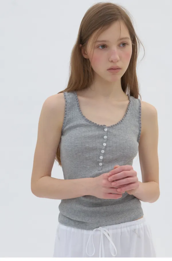 Frill Sleeveless Grey
